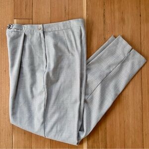 Vintage 80s/90s tan white micro houndstooth trousers 10